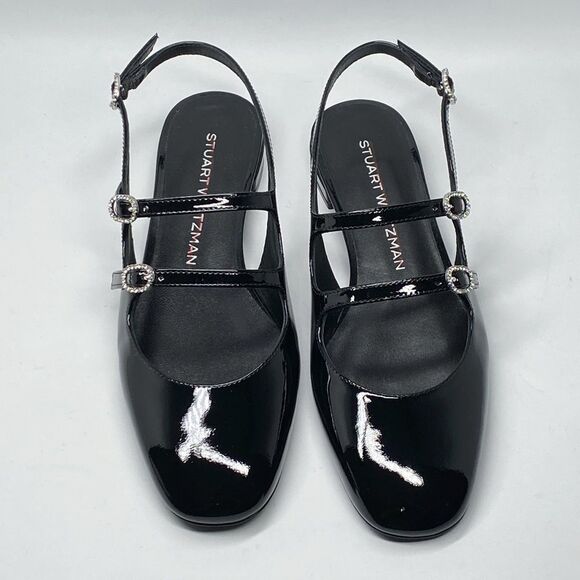 Stuart Weitzman embellished Patent Leather Slingback Flats size 7 - Picture 2 of 12